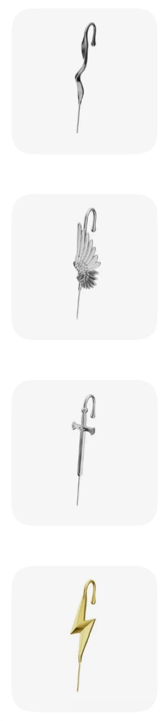 Unique Statement Earring - Silver and Gold Tones