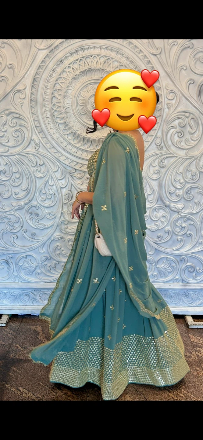 Women's Green Sequined Lehenga Choli - photo 2