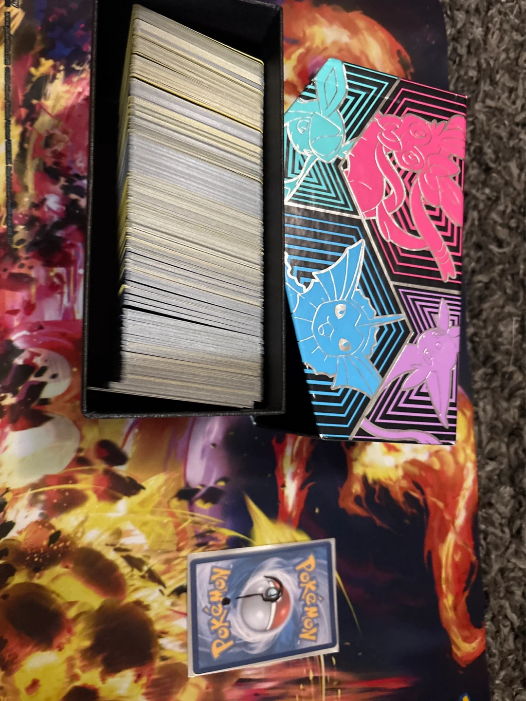 Pokémon storage box with cards in it and mystery card? - photo 2