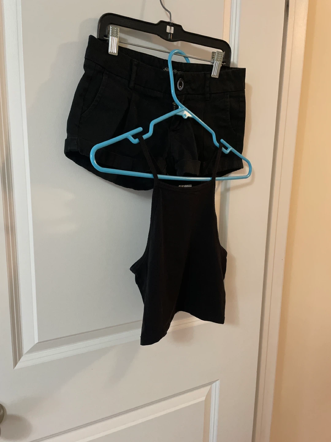 Black Shorts size 0 and top size S like new