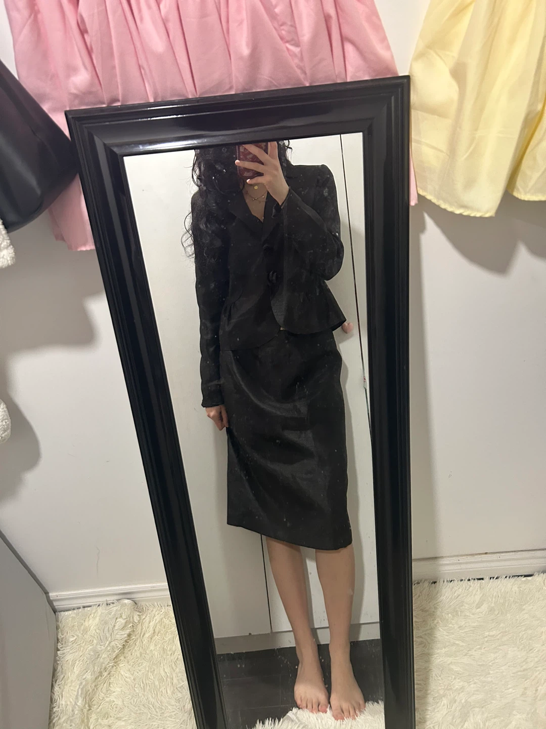 Black Suit Skirt and Jacket Set