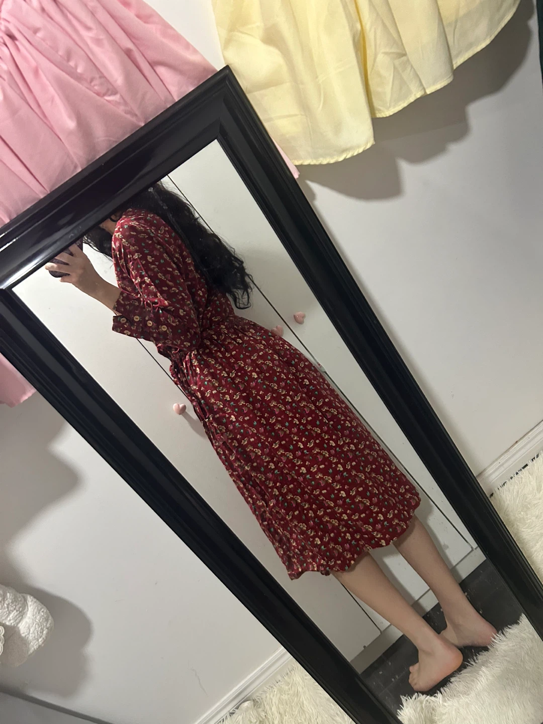 Red Floral Print Midi Dress - photo 2