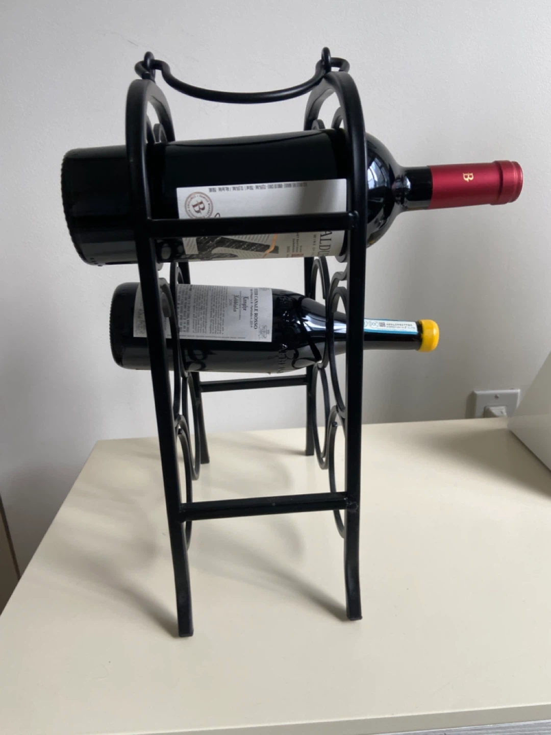 Black Metal 6-Bottle Wine Rack - photo 3