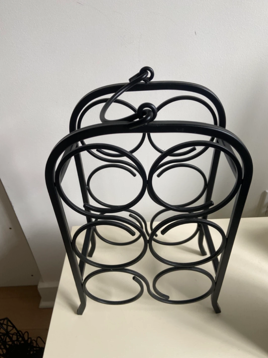 Black Metal 6-Bottle Wine Rack - photo 5