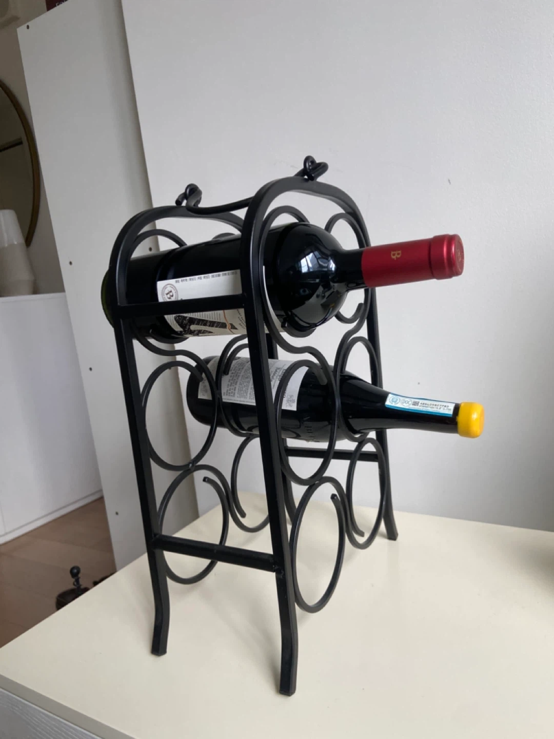 Black Metal 6-Bottle Wine Rack - photo 2