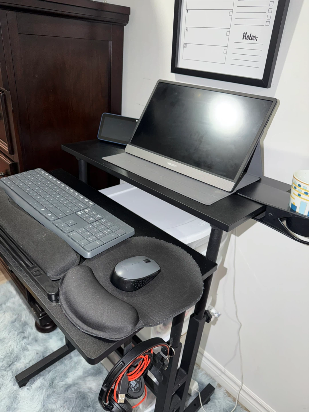 Adjustable Standing Desk with Wheels - photo 2