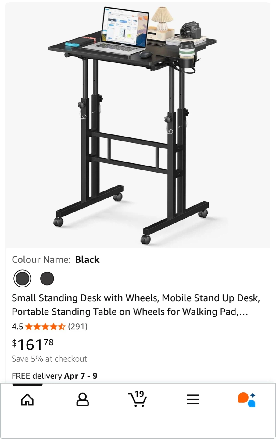 Adjustable Standing Desk with Wheels - photo 5