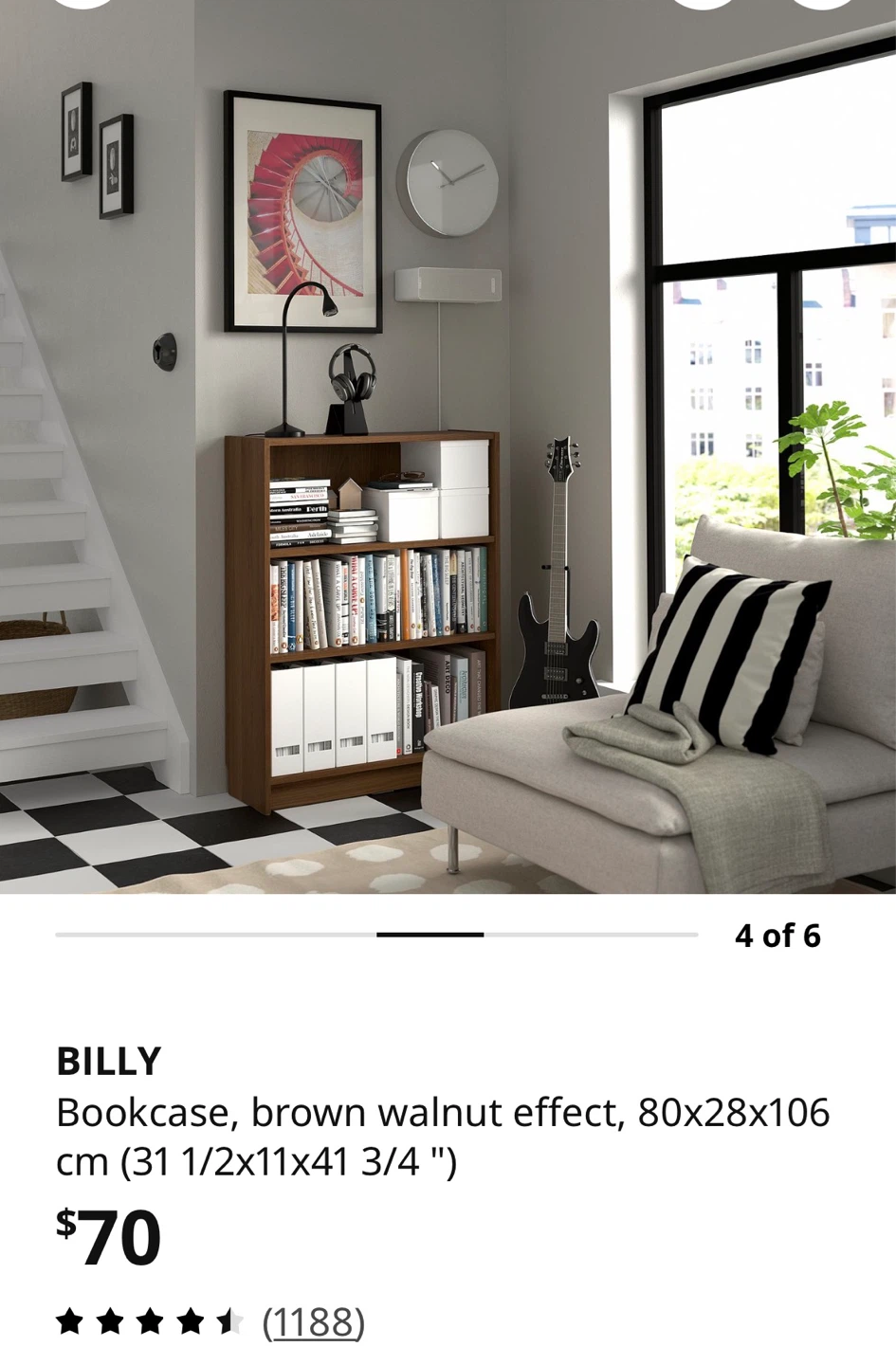 IKEA BILLY Bookcase, Brown Walnut Effect - photo 2