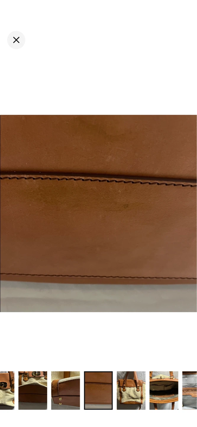 -Danier Leather-Canvas and Leather Satchel Handbag - photo 5