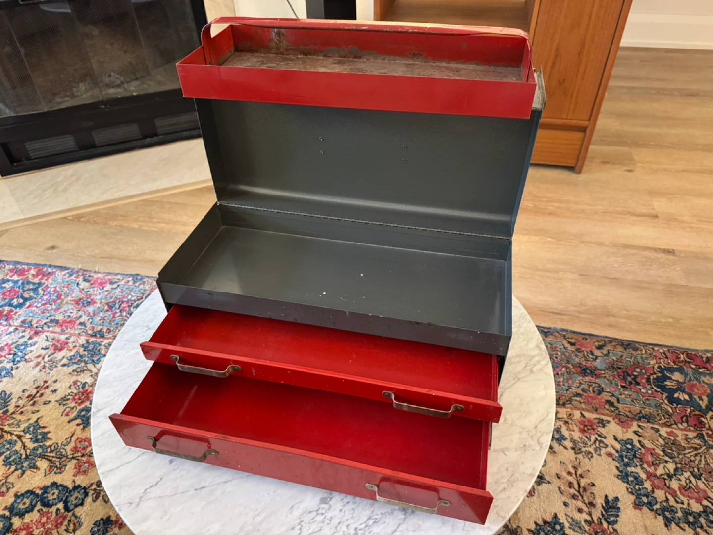 Vintage Craftsman Red Metal Toolbox with 2 Drawers - photo 4