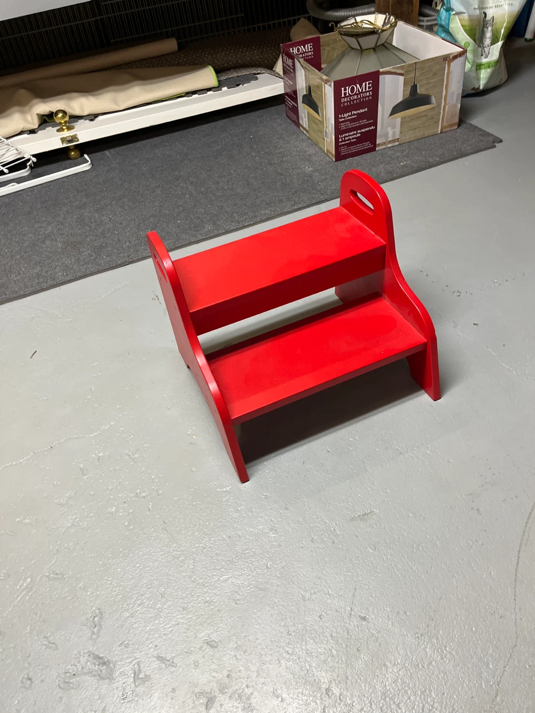Red Wooden Step Stool