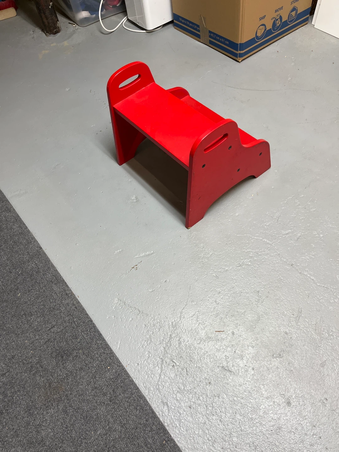 Red Wooden Step Stool - photo 2