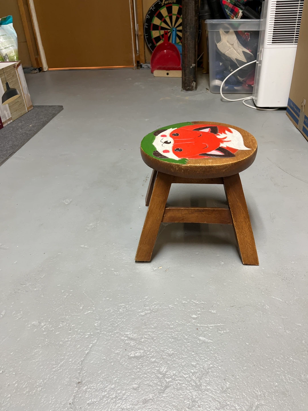 Wooden Stool with Fox Design - photo 2