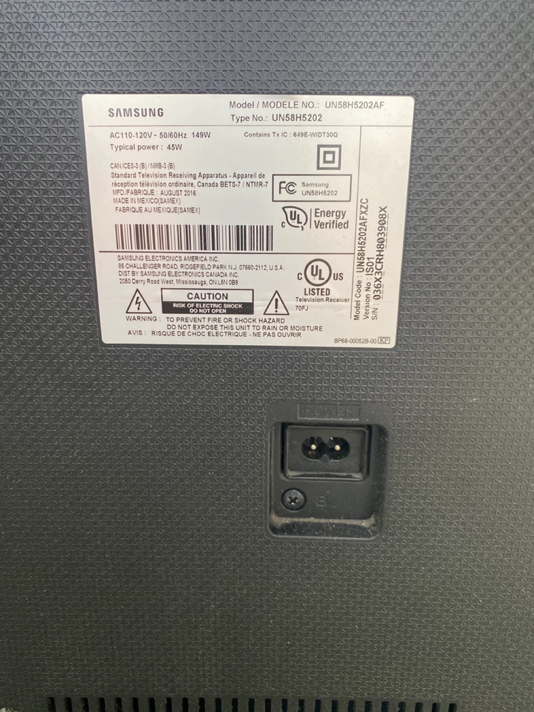 FREE Samsung UN58H5202AF 58-inch Smart LED TV - photo 2