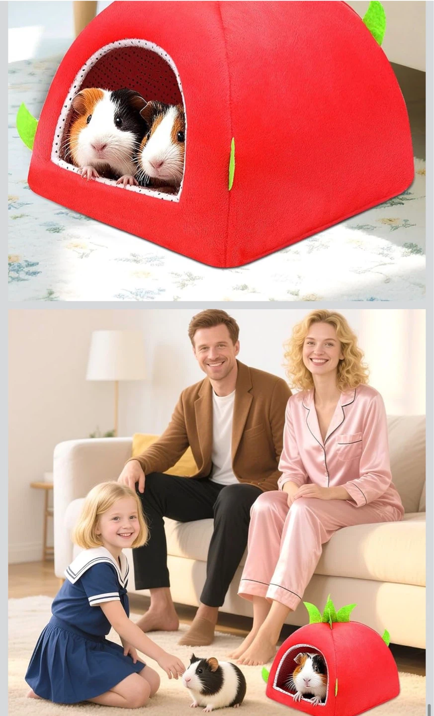Strawberry Shaped Pet Bed for Small Animals - photo 5