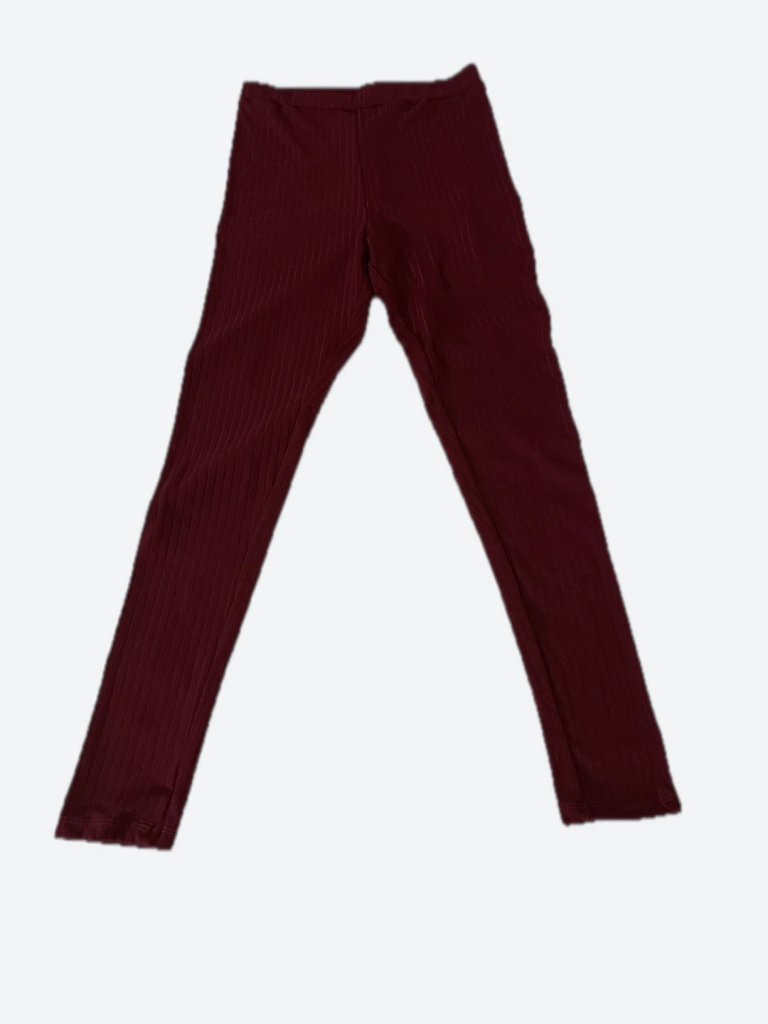 Ribbed Burgundy Leggings