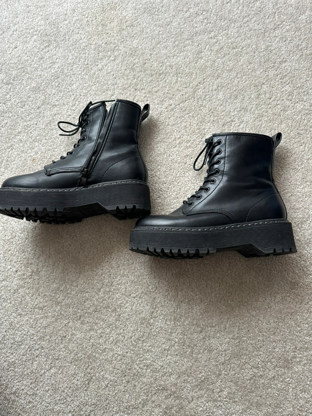 Steve Madden Betty Black Platform Combat Boots - photo 2