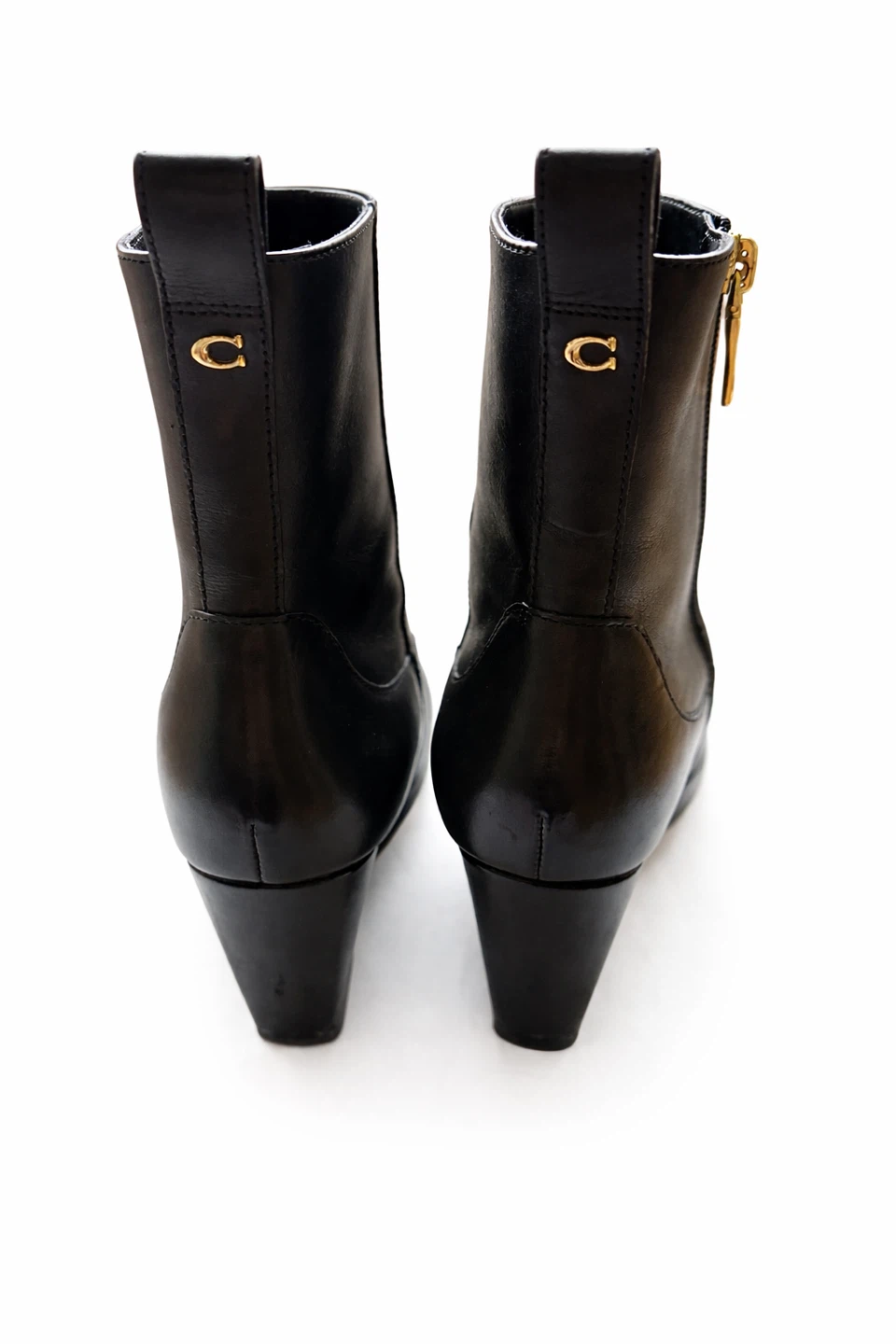 Coach Josephine Leather Wedge Ankle Boots Black - photo 4