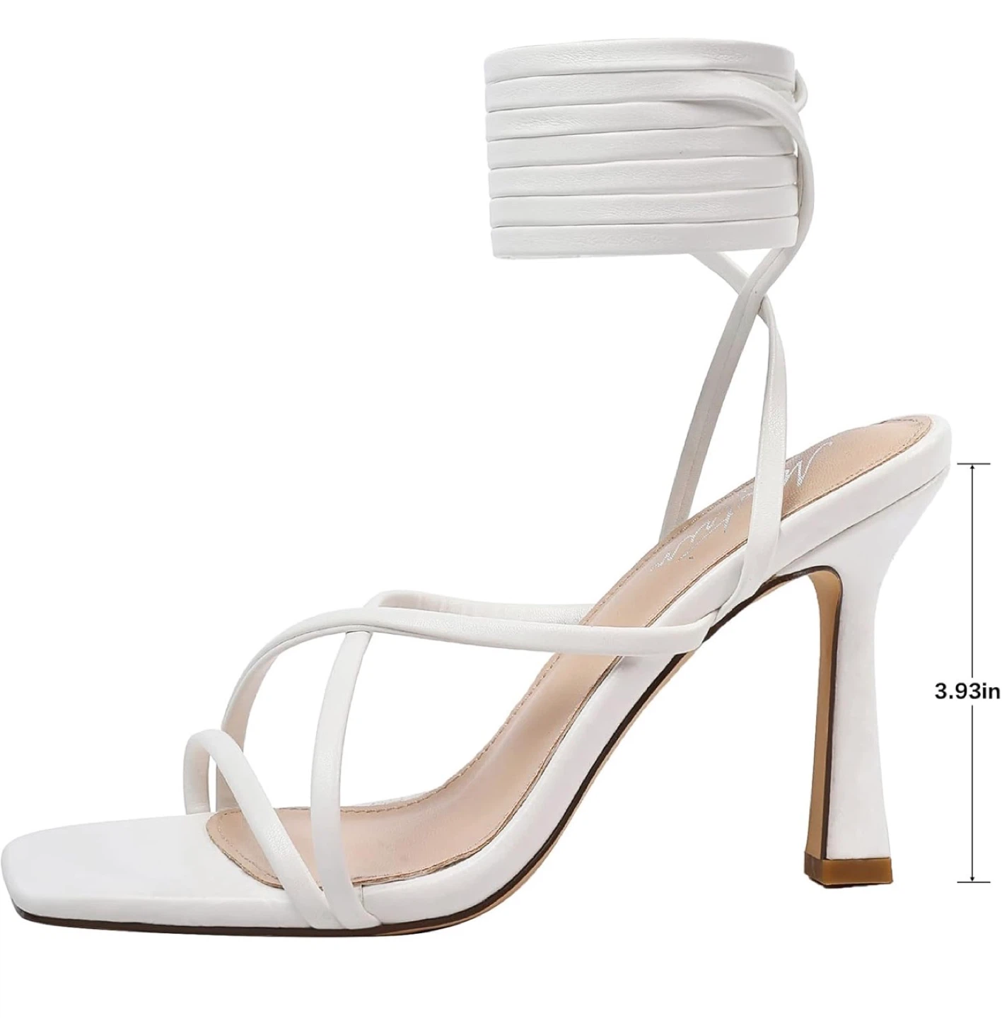 White Strappy High Heel Sandals - photo 4