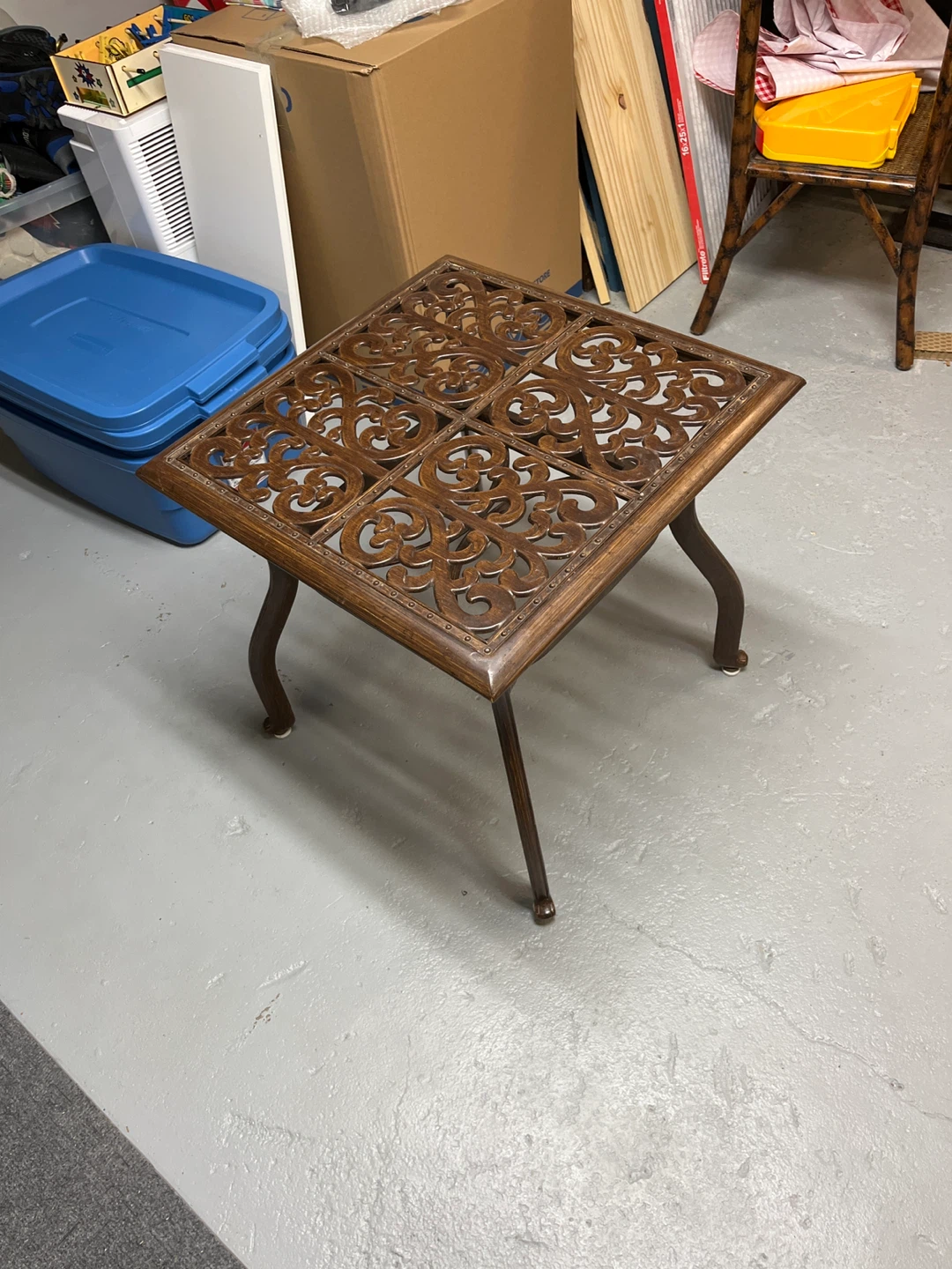 Ornate Metal Patio Side Table