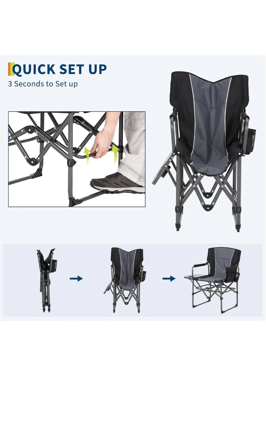 Folding Camping Chair with Side Table and Cup Holder - photo 2