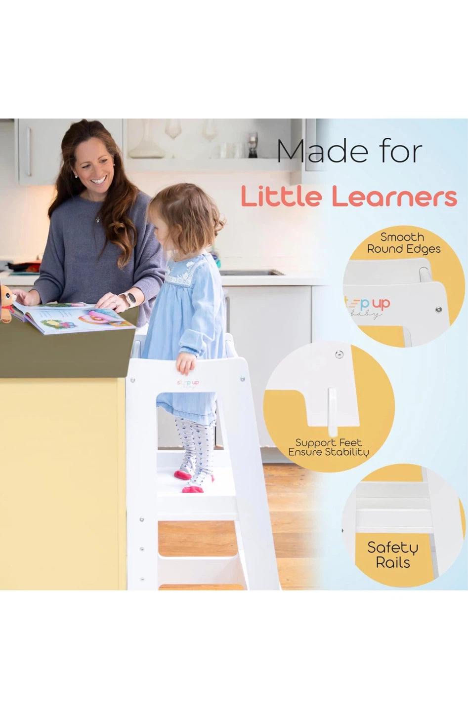 Step Up Baby Toddler Learning Tower - White - photo 5