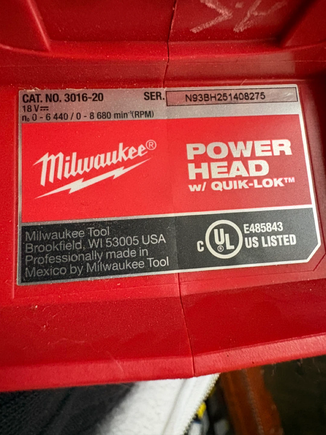 Milwaukee 18V Power Head w/ QUIK-LOK