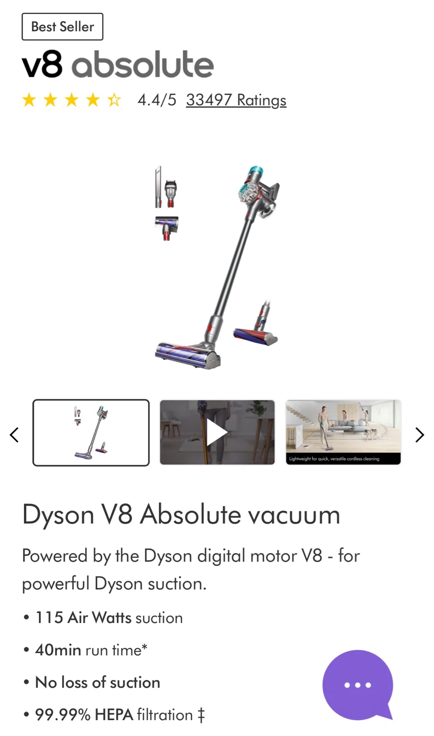 Dyson V8 Absolute Cordless Vacuum