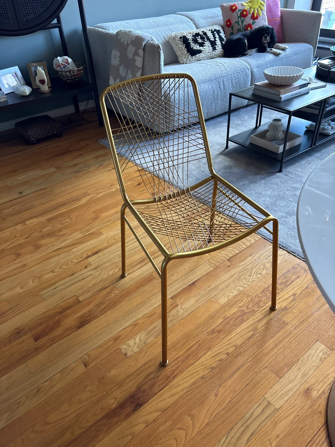 4 cb2 Gold Metal Wire Dining Chair - photo 3