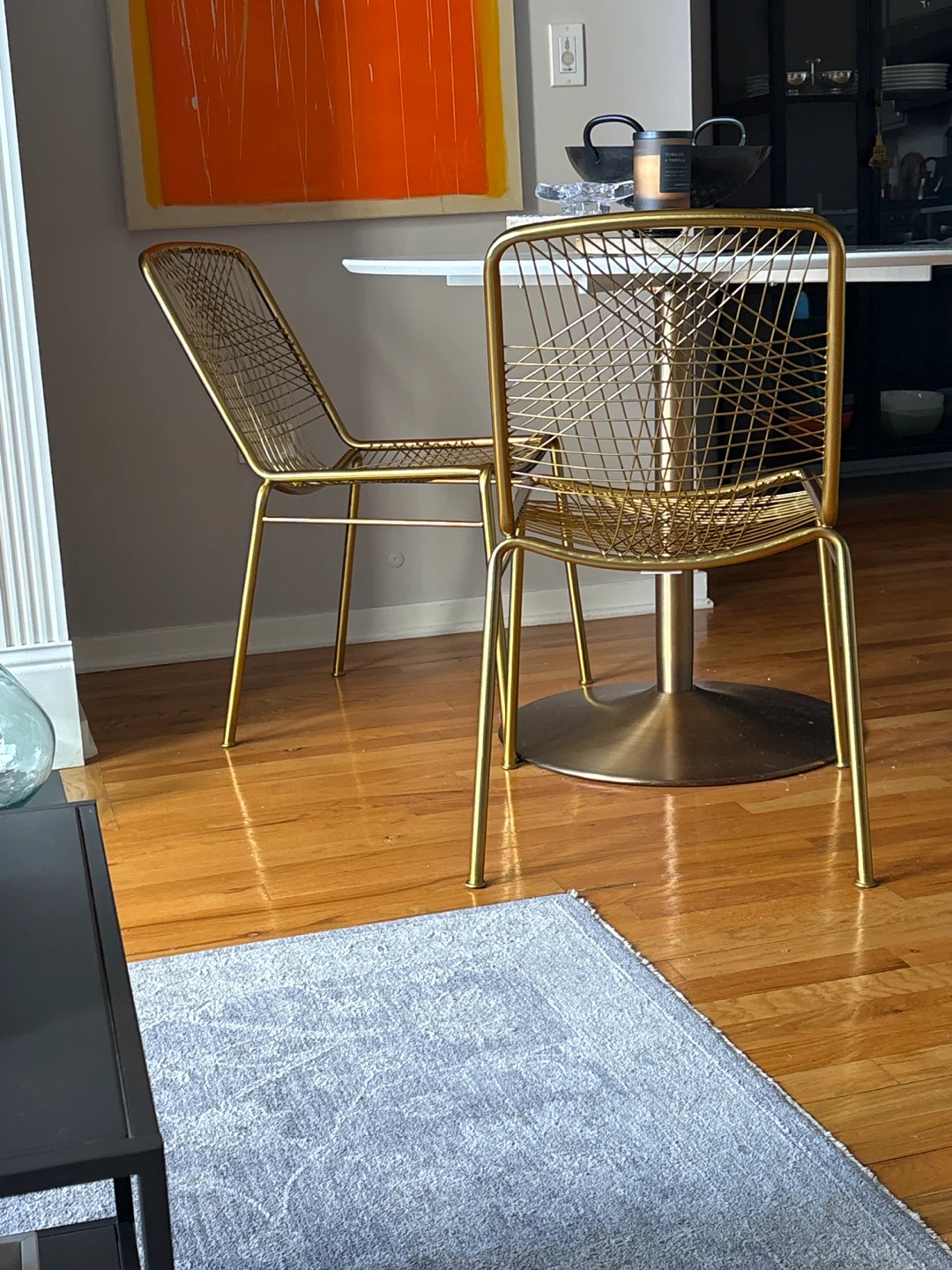 4 cb2 Gold Metal Wire Dining Chair - photo 2