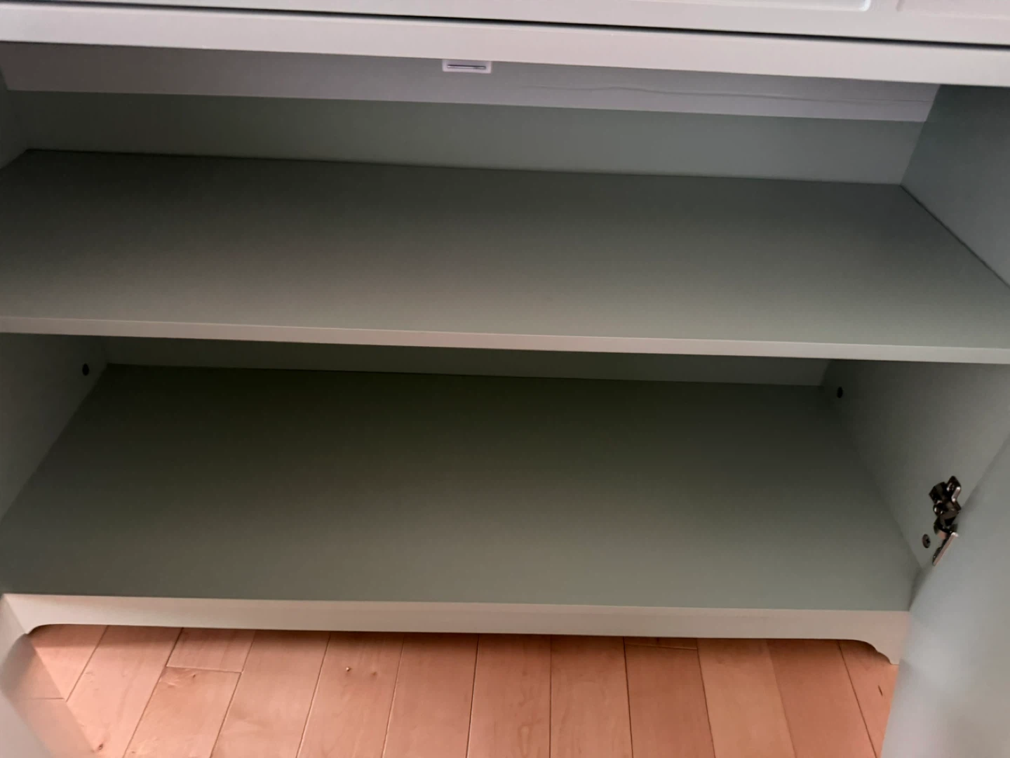 Light Green Accent Cabinet with Two Doors and Drawer - photo 5