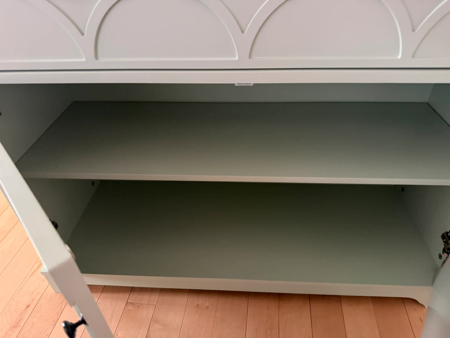 Light Green Accent Cabinet with Two Doors and Drawer - photo 3