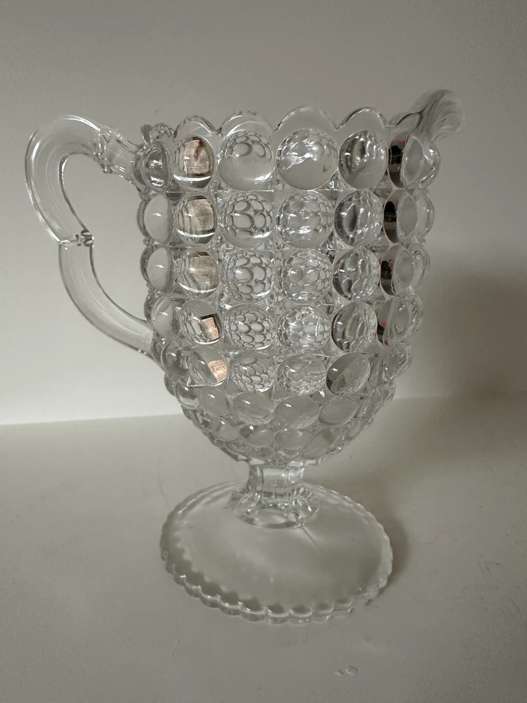 Clear Glass Hobnail Pitcher