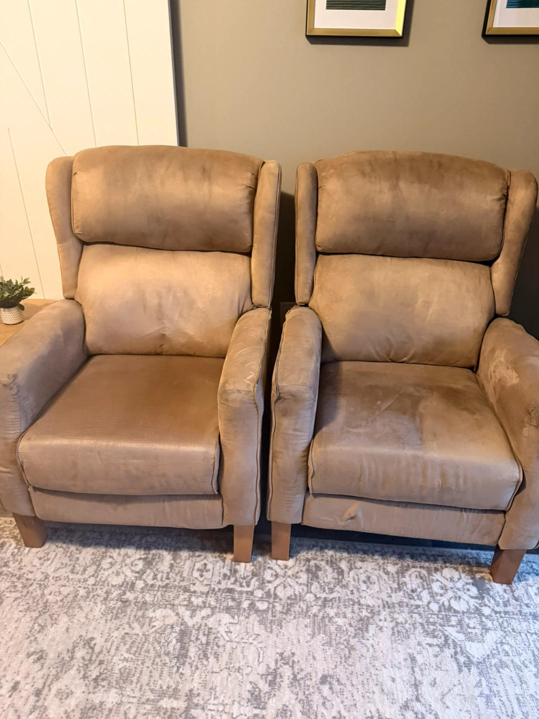 Pair of Tan Recliner Chairs