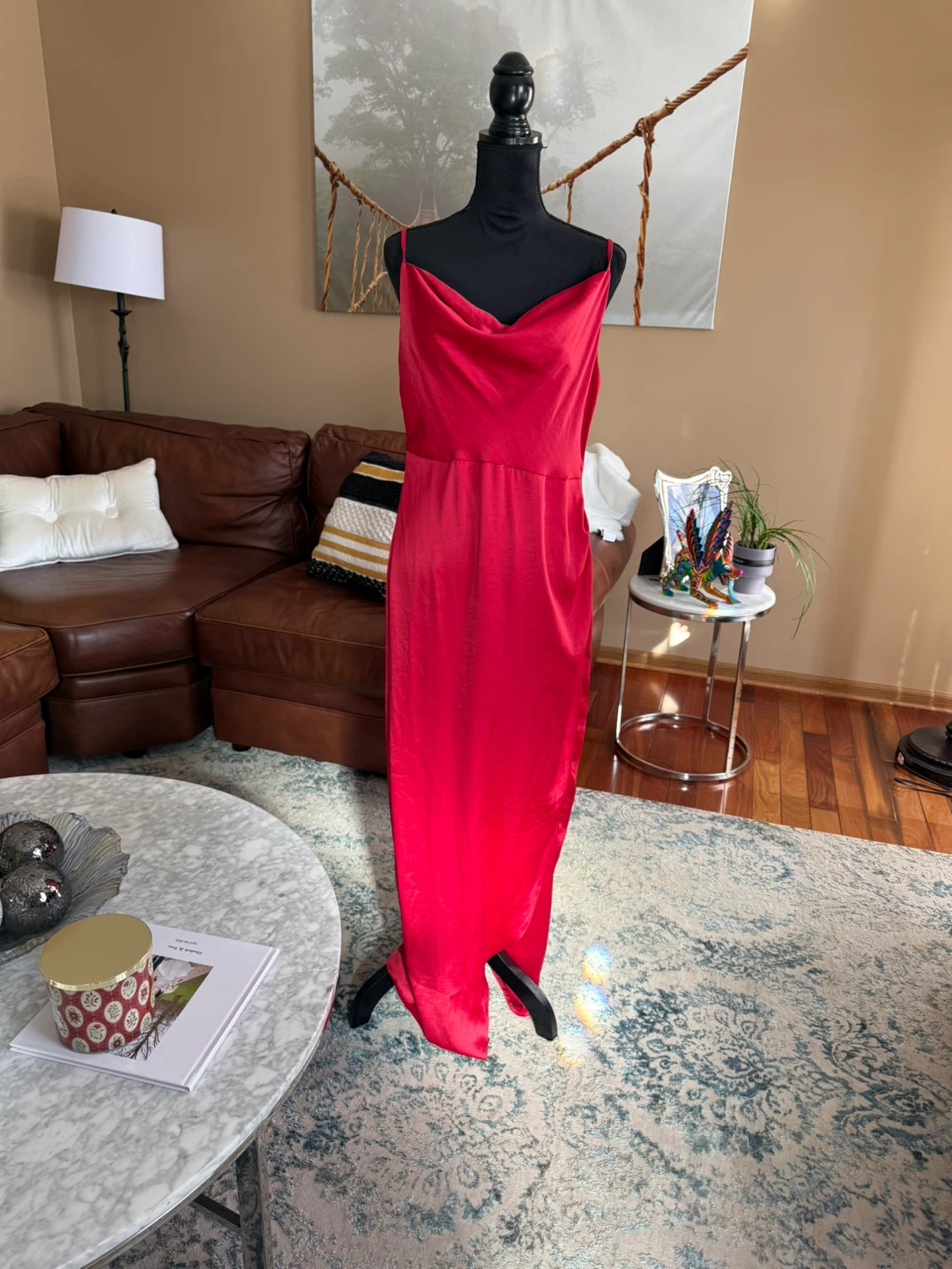 Nasty Gal Collection Red Cowl Neck Slip Dress - photo 2