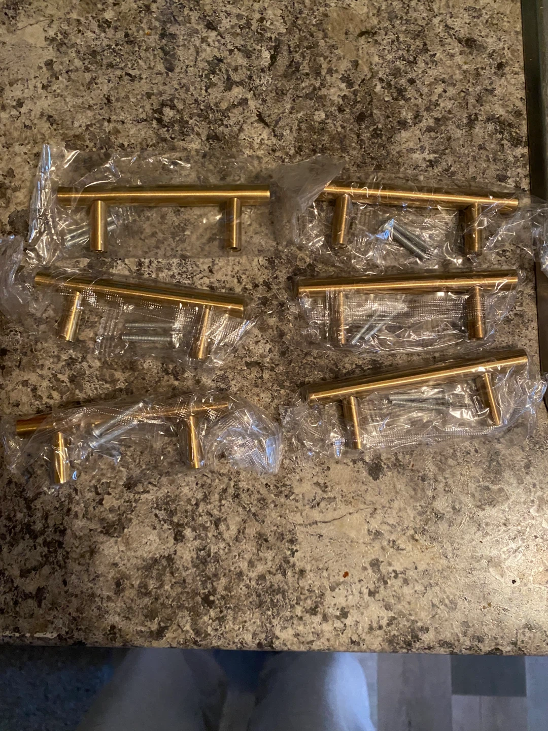 Brass Cabinet Drawer Pulls - Set of 6