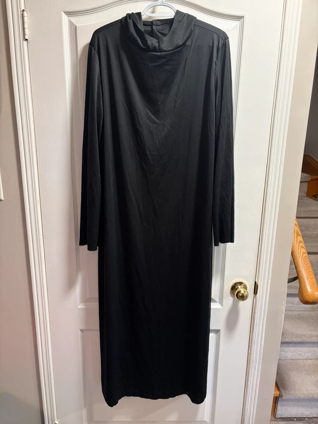 Black Long Sleeve Hooded Dress