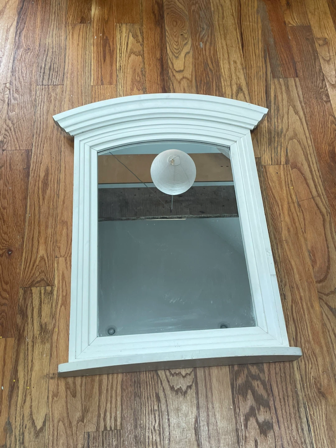 White Midcentury Mirror