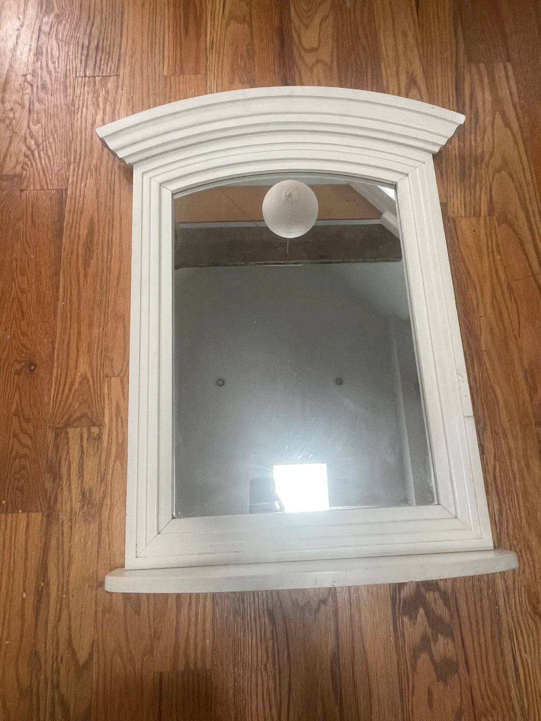 White Midcentury Mirror - photo 4