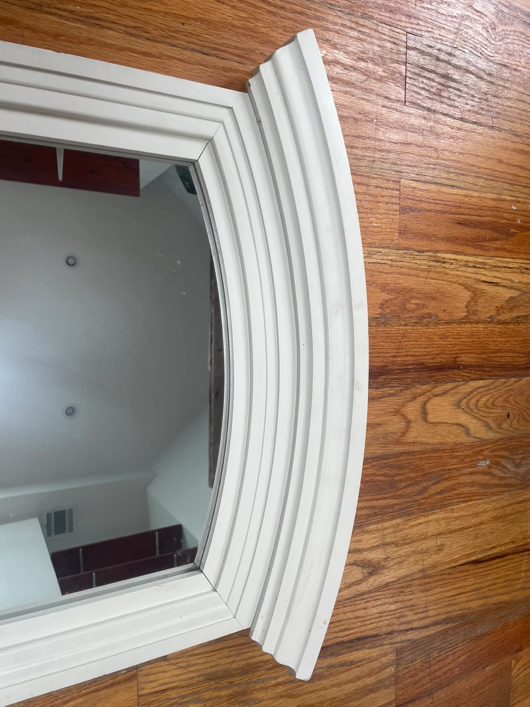 White Midcentury Mirror - photo 3