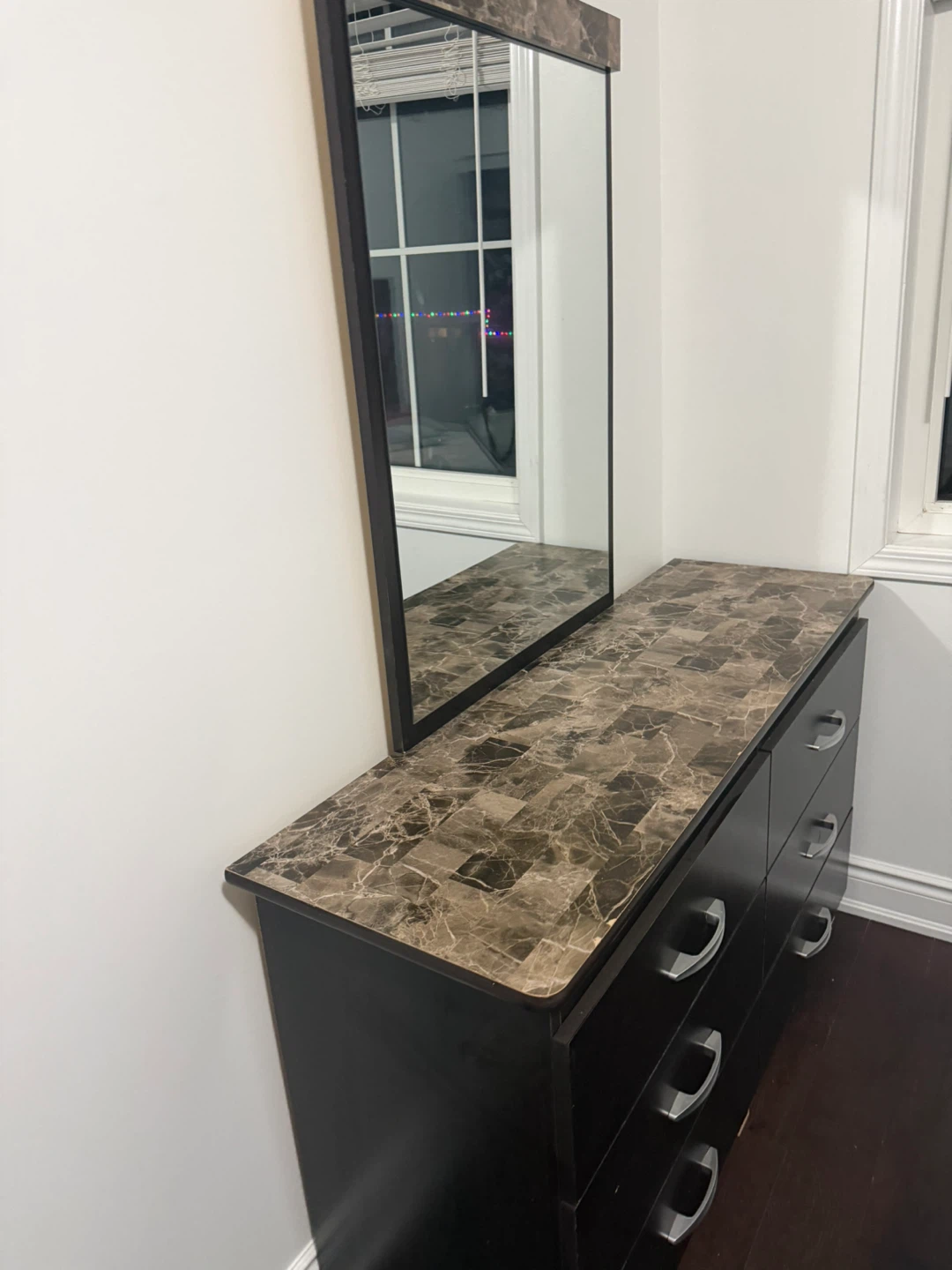 Dark Brown 6-Drawer Dresser with Mirror - photo 3