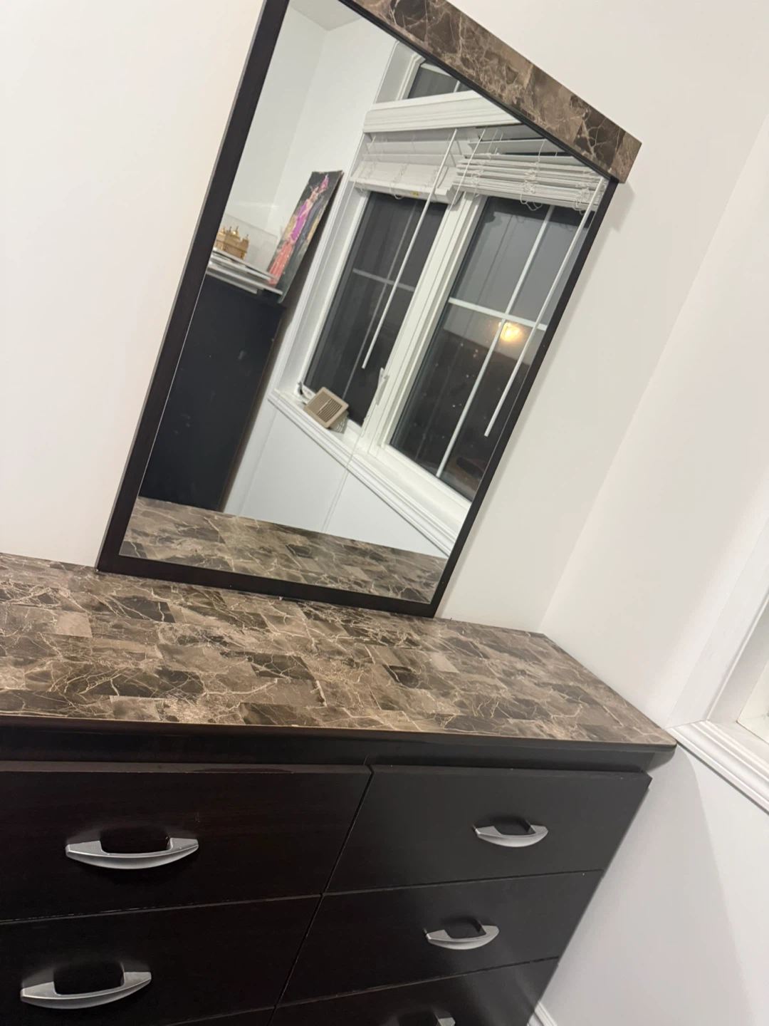 Dark Brown 6-Drawer Dresser with Mirror - photo 2