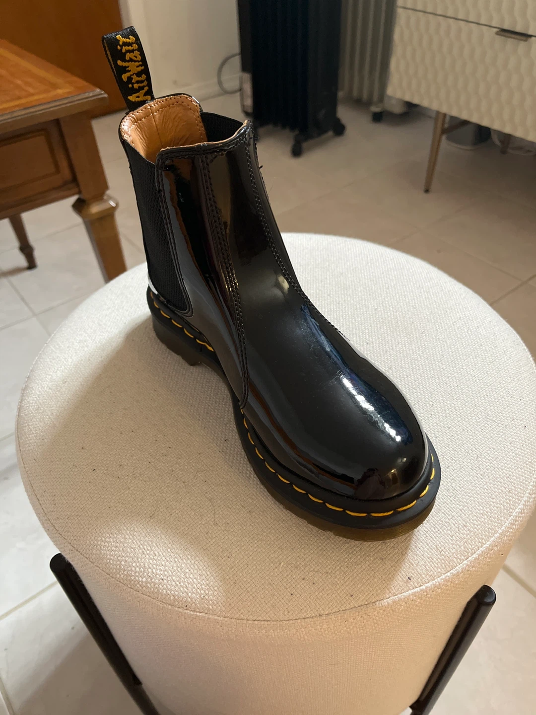 Dr. Martens Black Patent Leather Chelsea Boots