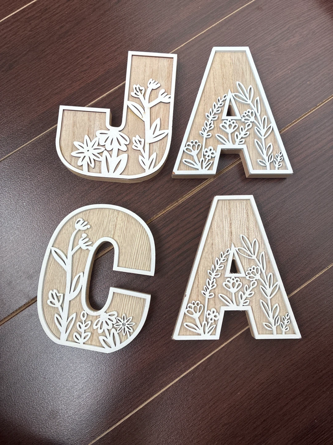 Wooden letter blocks and Resin keychains