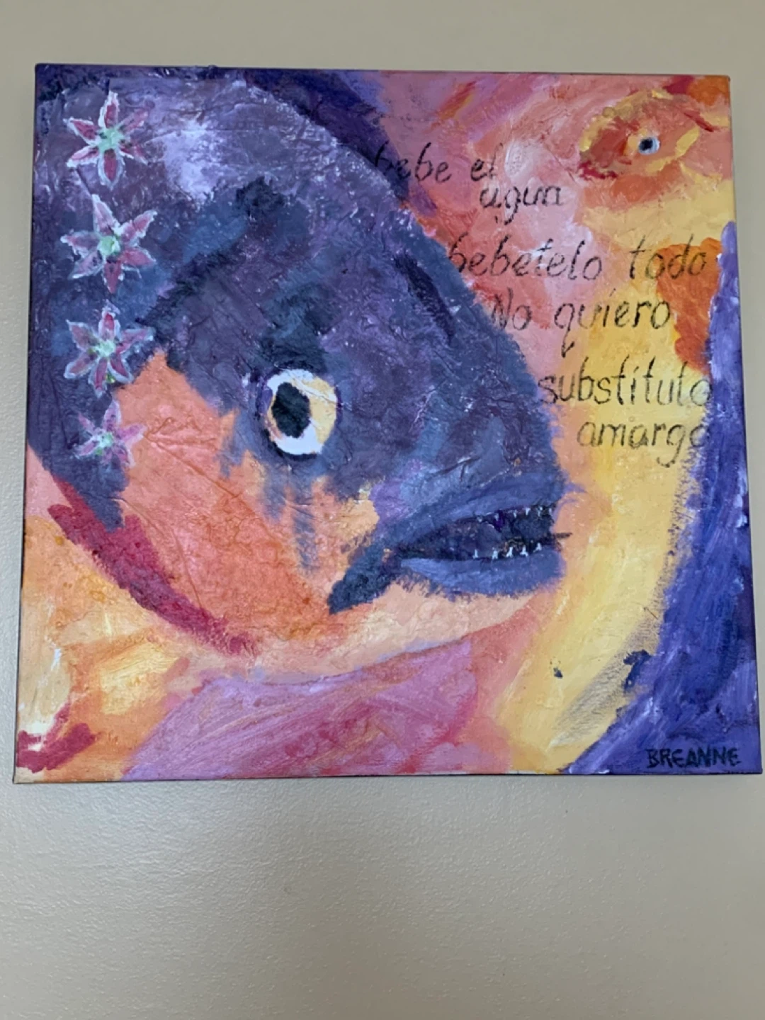 Original Painting with Spanish Text