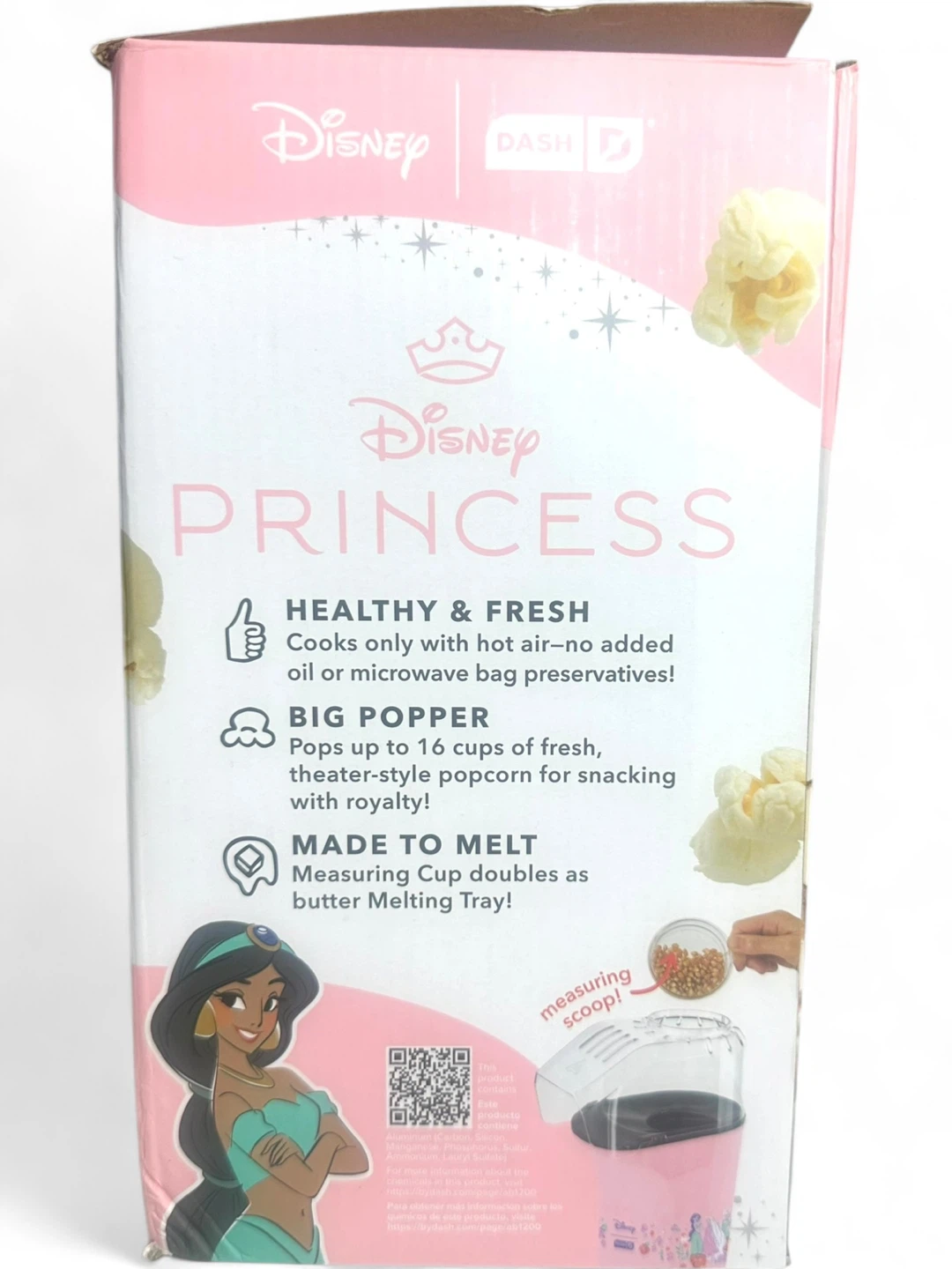 Disney Dash Princess Pink Pop Popcorn Maker, 16‑Cup Oil‑Free - photo 4