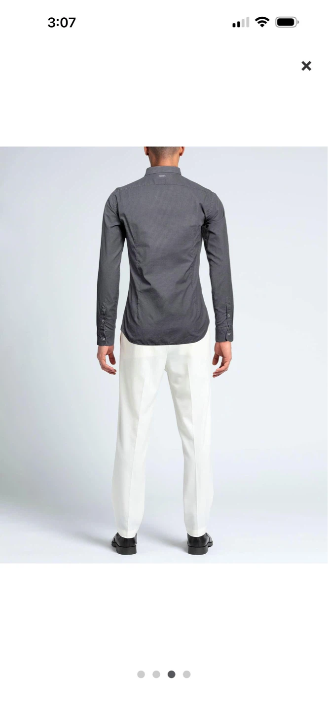AGLINI Men's Grey Patterned Long Sleeve Dress Shirt - photo 2