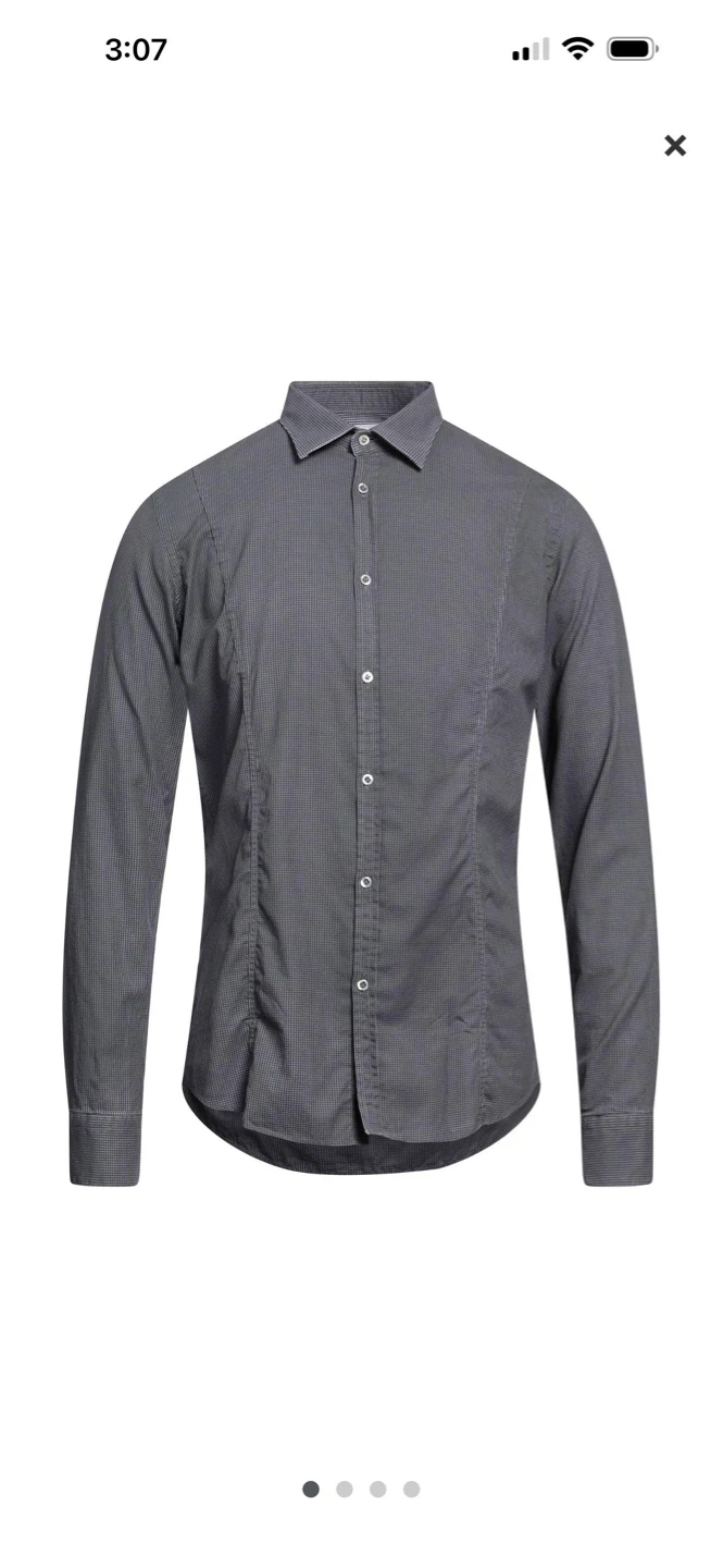 AGLINI Men's Grey Patterned Long Sleeve Dress Shirt - photo 4