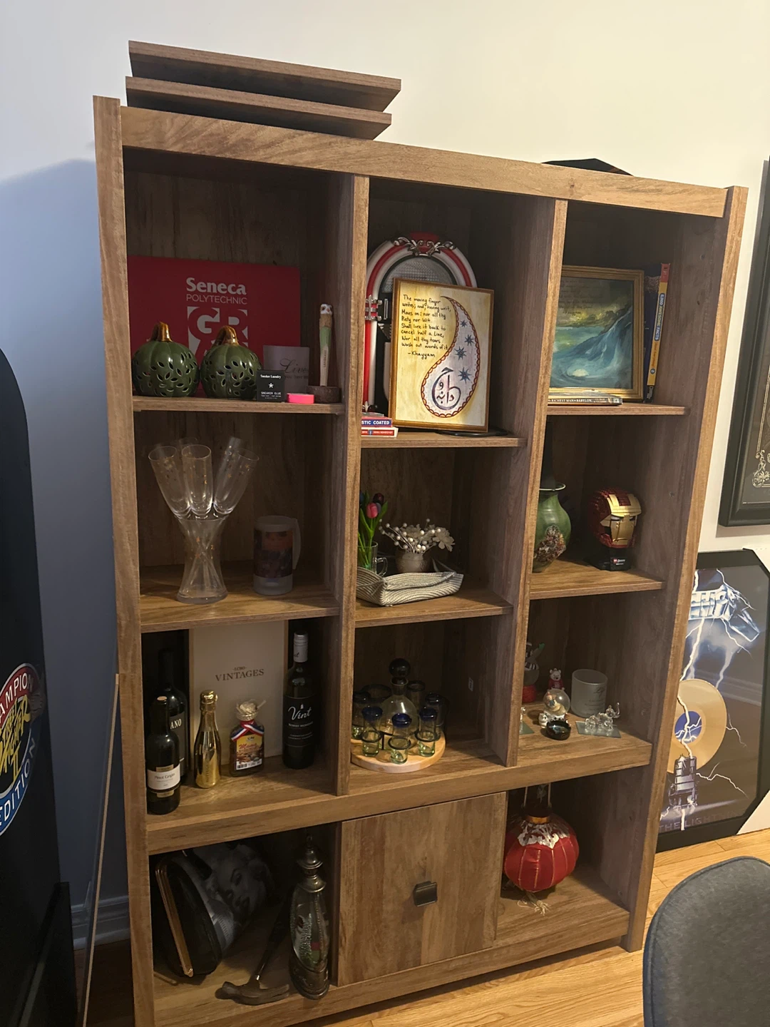 Wooden Bookshelf with Multiple Shelves
