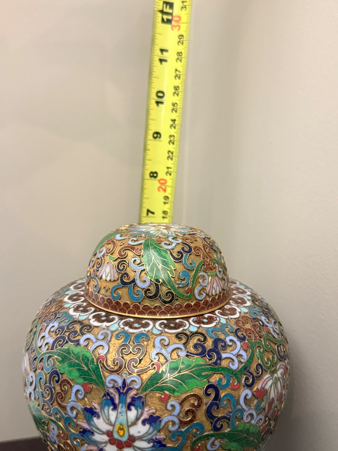 Cloisonné Ginger Jar with Lid and Stand - photo 5